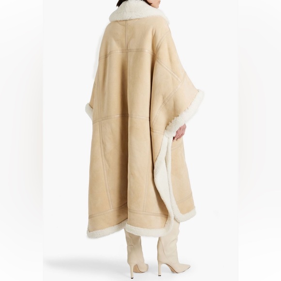 CHLOÉ Suede Shearling Zip Poncho - Picture 3 of 8